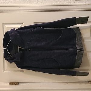 Lululemon Scuba Hoodie - very rare - gorgeous indigo color with dark gray cuffs